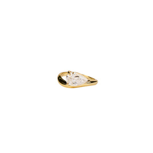 Pear Cut Gold Ring