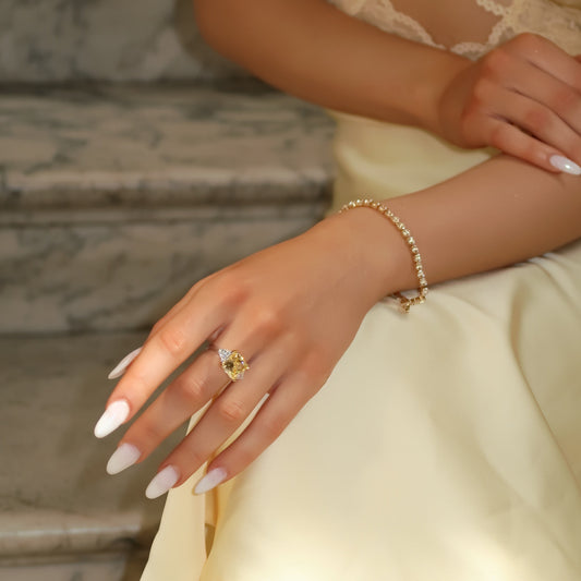 The Woldorf Light Yellow Sterling Silver Ring