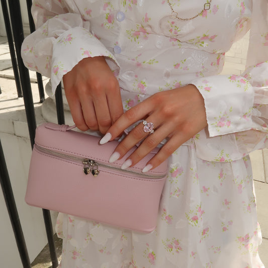 Rose Oval Cut Sterling Silver Ring