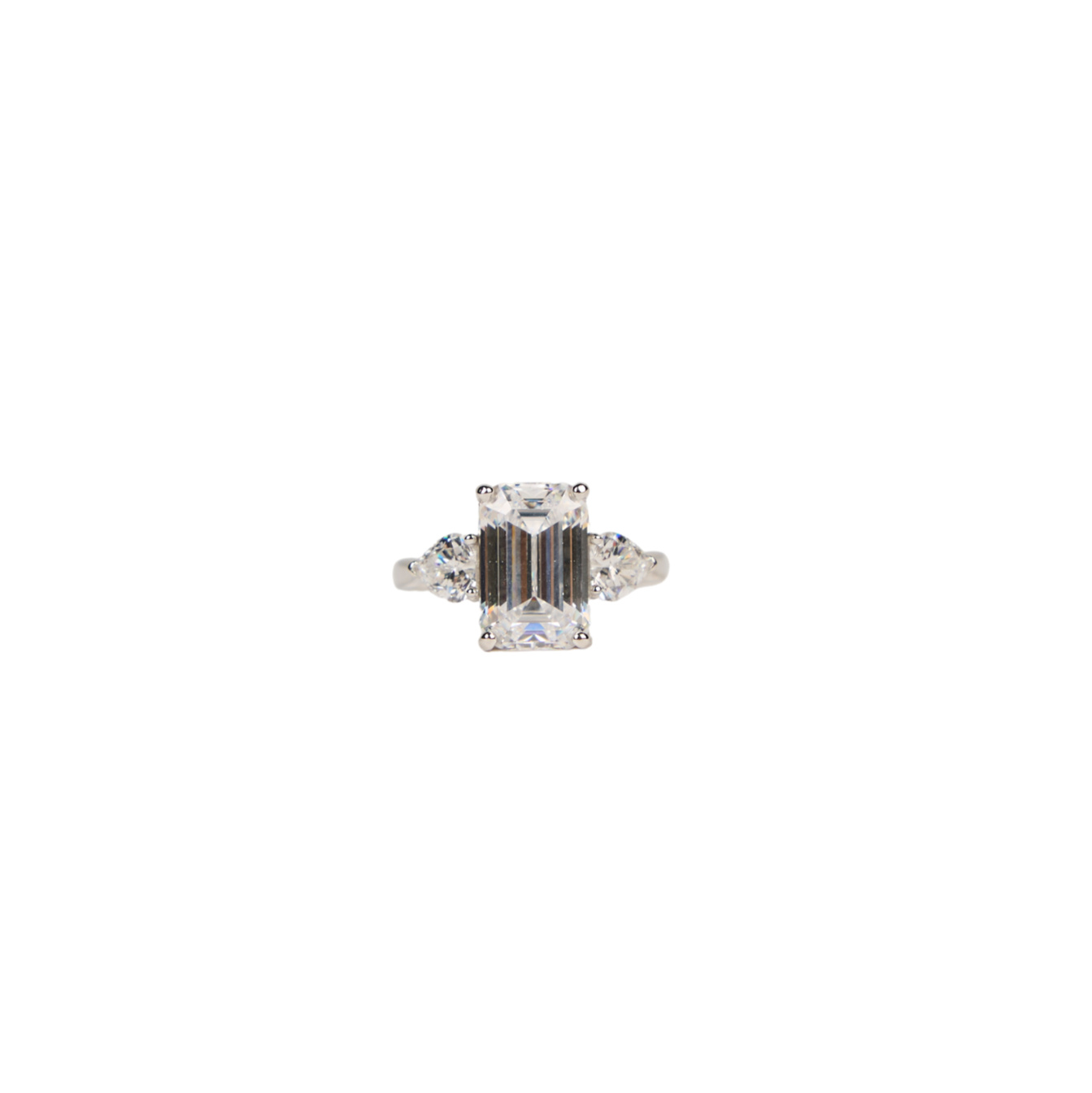 Emerald Cut Sterling Silver Ring