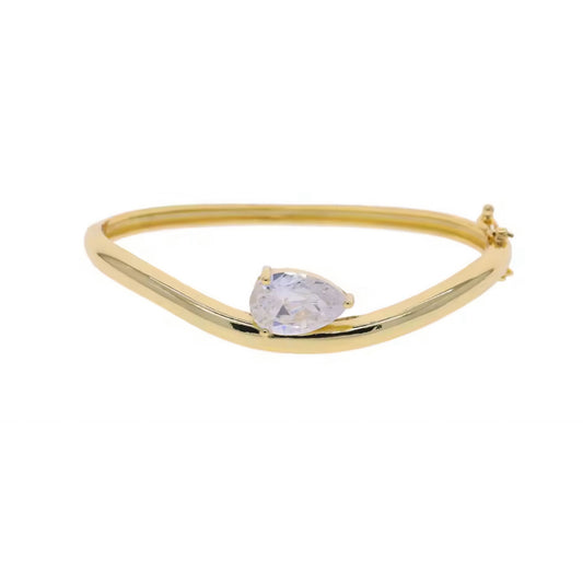 Gold Pear Cut Bangle