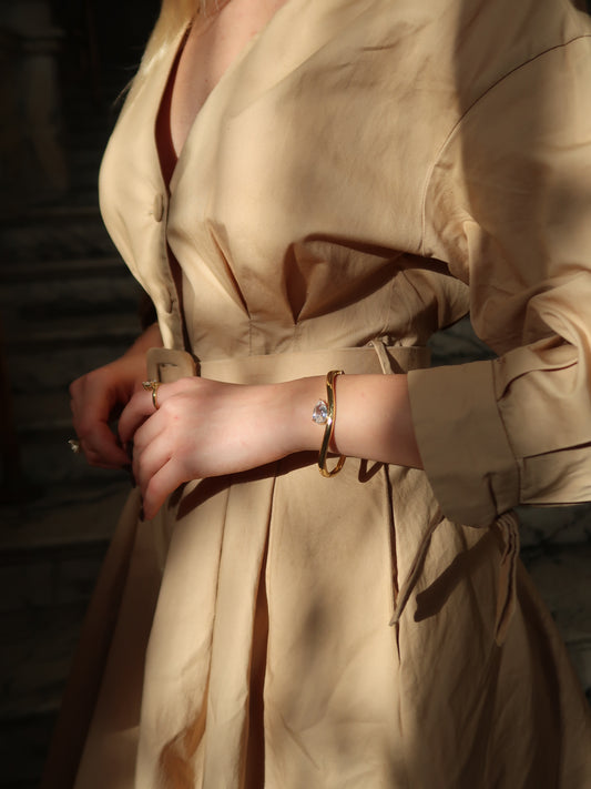 Gold Pear Cut Bangle